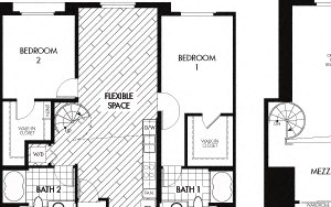 Floor plan Floor plan at Trio Apartments, Pasadena, California